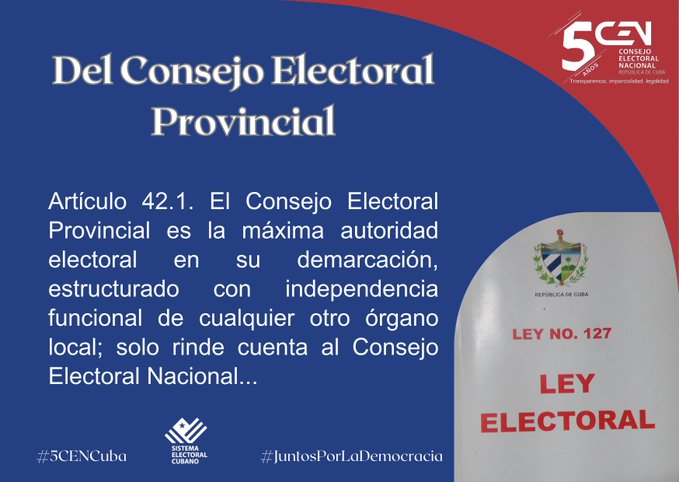 Ley Electoral cubana (Consejo Electoral Nacional) Ley Electoral cubana (Consejo Electoral Nacional)