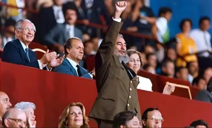 Fidel en los Juegos Olímpicos de Barcelona 1992.